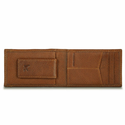 Eddie Bauer EB Signature Logo Leather Bifold with Money Clip Wallet