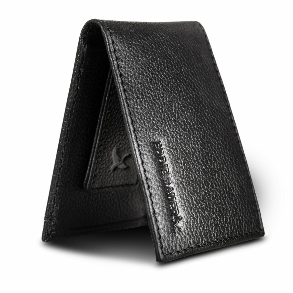 Eddie Bauer EB Signature Logo Leather Bifold with Money Clip Wallet