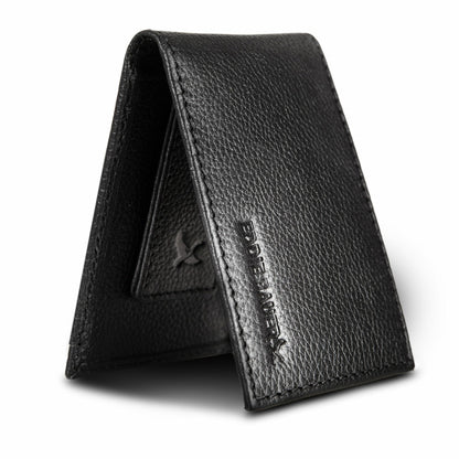 Eddie Bauer EB Signature Logo Leather Bifold with Money Clip Wallet