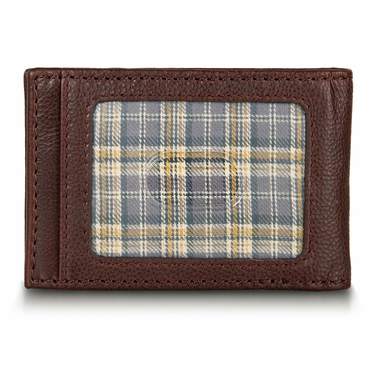 Eddie Bauer EB Signature Logo Leather Bifold with Money Clip Wallet