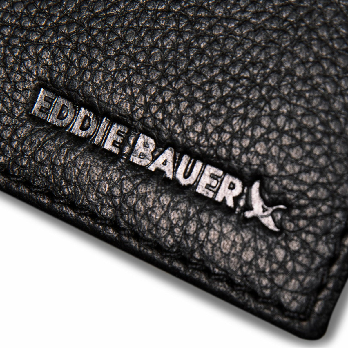 Eddie Bauer EB Signature Logo Leather Bifold with Money Clip Wallet