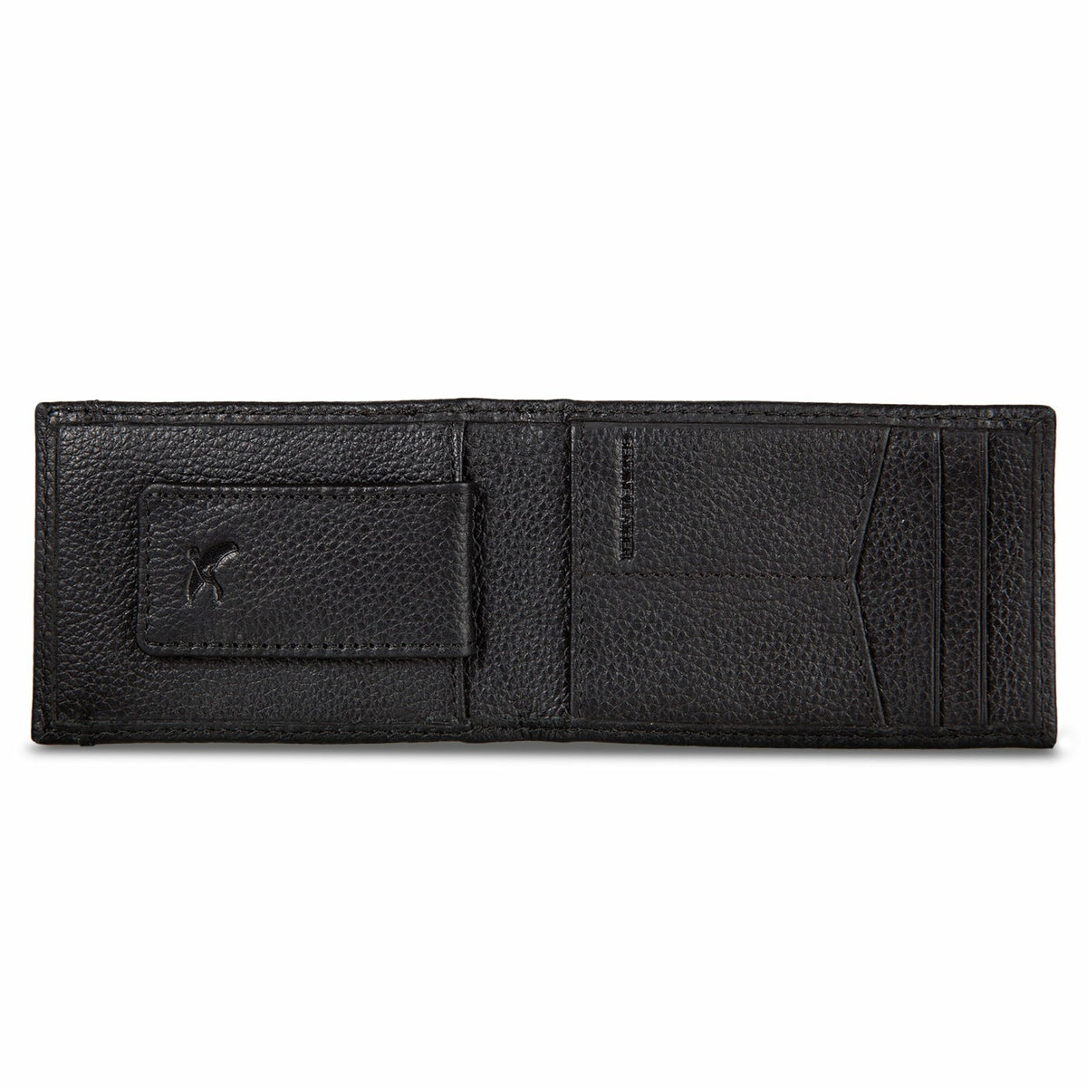 Eddie Bauer EB Signature Logo Leather Bifold with Money Clip Wallet