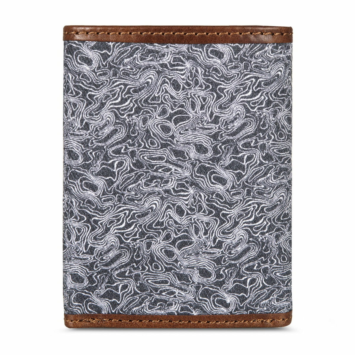 Eddie Bauer Pioneer Leather and Printed Cotton Canvas Trifold Wallet