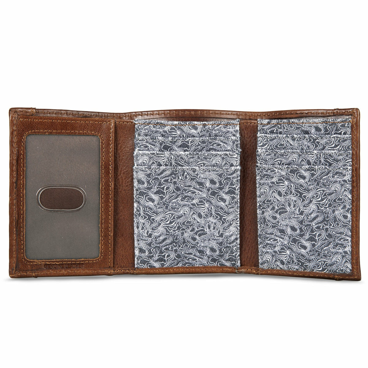 Eddie Bauer Pioneer Leather and Printed Cotton Canvas Trifold Wallet