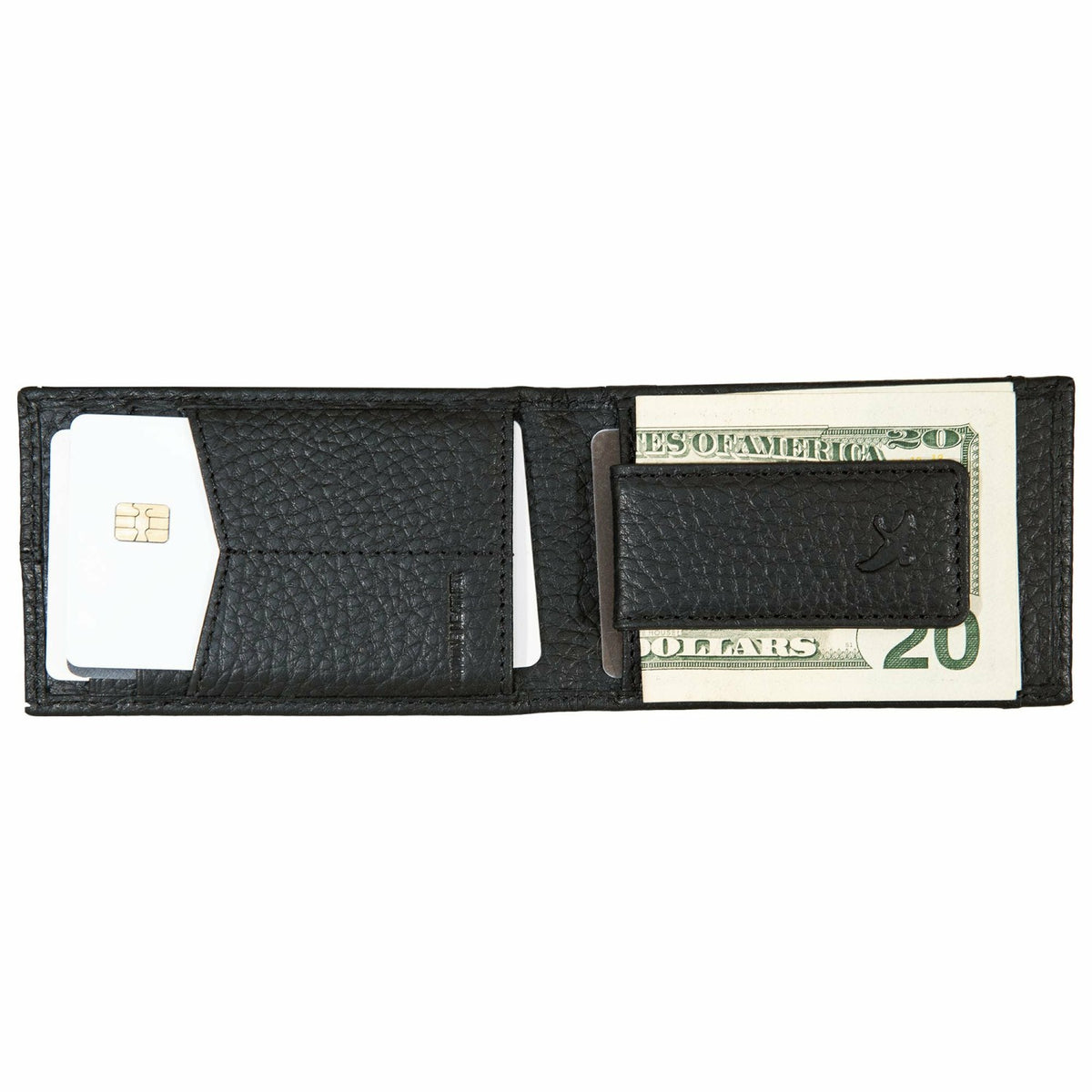 Eddie Bauer RUGGED LEATHER MONEY CLIP BIFOLD WALLET