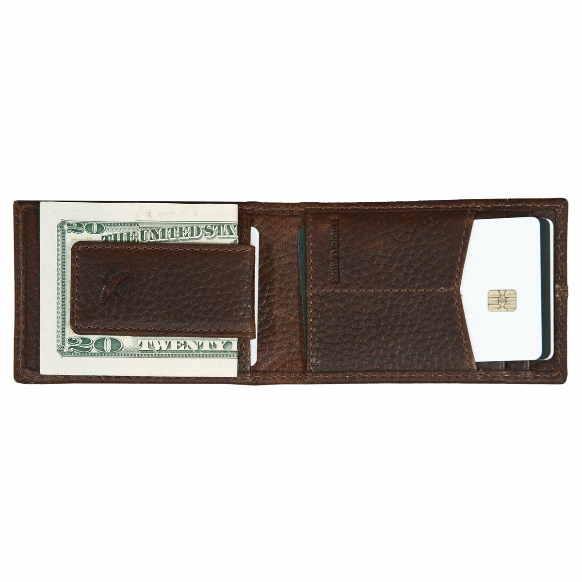 Eddie Bauer RUGGED LEATHER MONEY CLIP BIFOLD WALLET