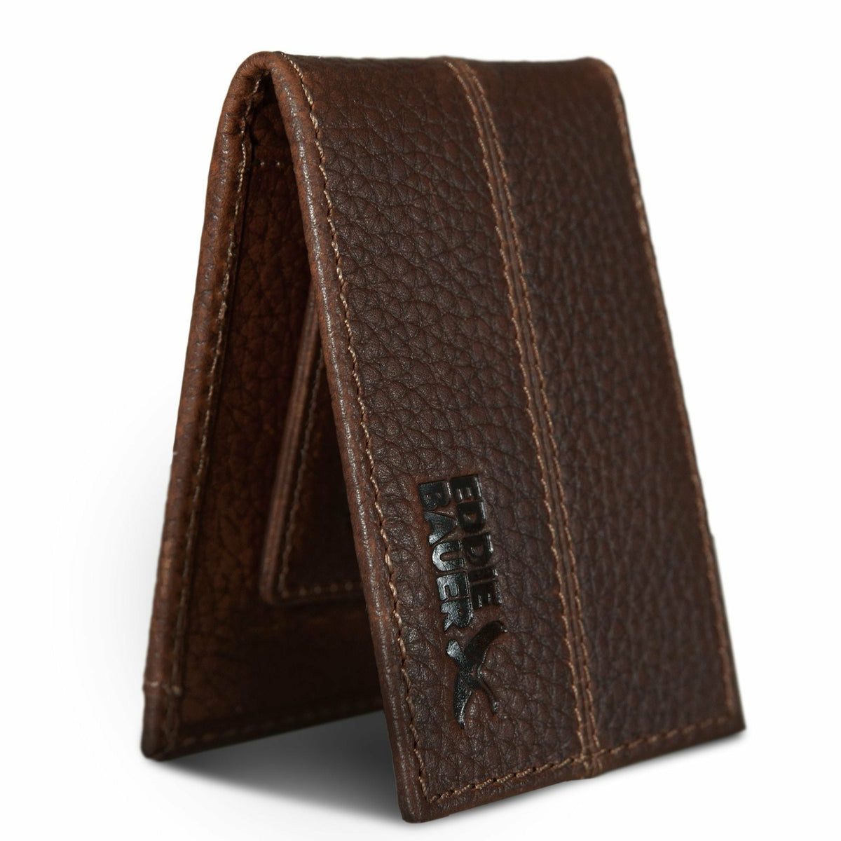 Eddie Bauer RUGGED LEATHER MONEY CLIP BIFOLD WALLET