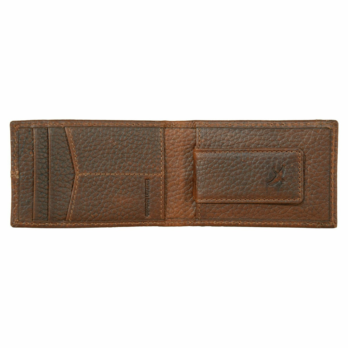 Eddie Bauer RUGGED LEATHER MONEY CLIP BIFOLD WALLET