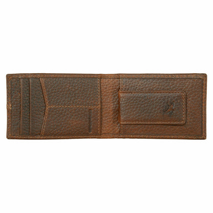 Eddie Bauer RUGGED LEATHER MONEY CLIP BIFOLD WALLET