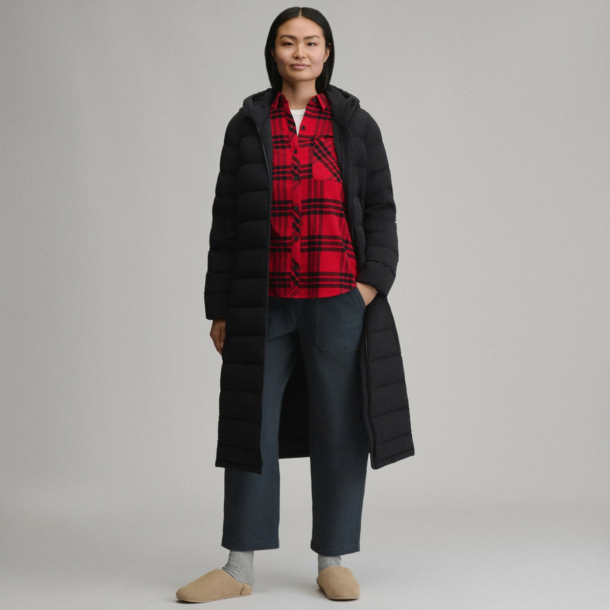 Eddie Bauer Women's EB Stretch Down Hooded Duffle Coat