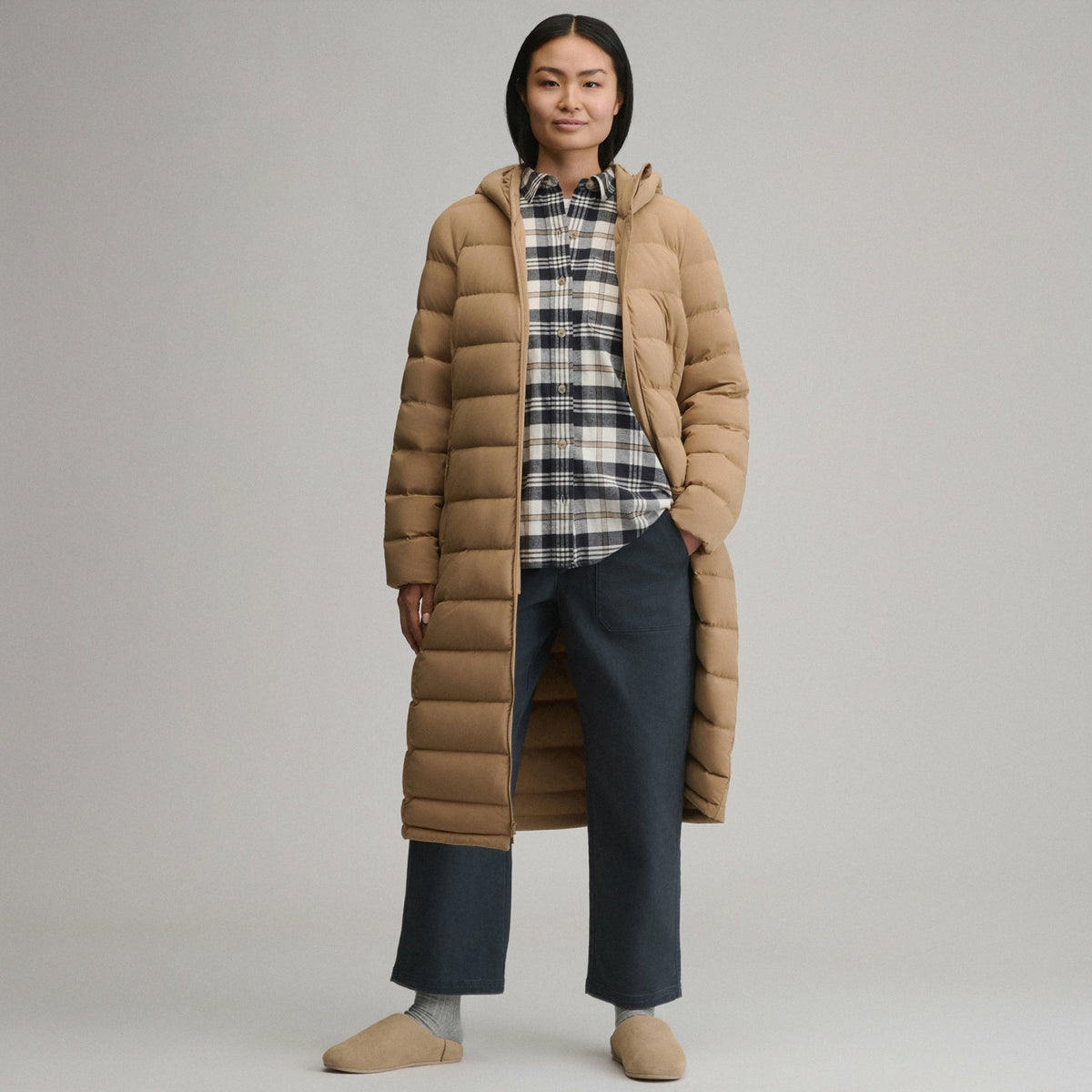 Eddie Bauer Women's EB Stretch Down Hooded Duffle Coat