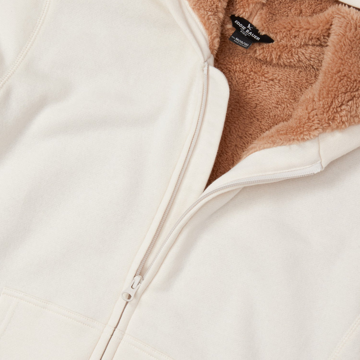 Eddie Bauer Boys Camp Fleece Faux Shearling-Lined Hoodie