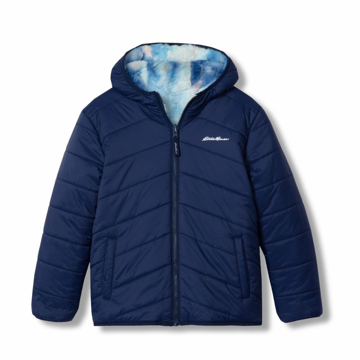 Eddie Bauer Kids Girls Deer Harbor Reversible Hooded Jacket