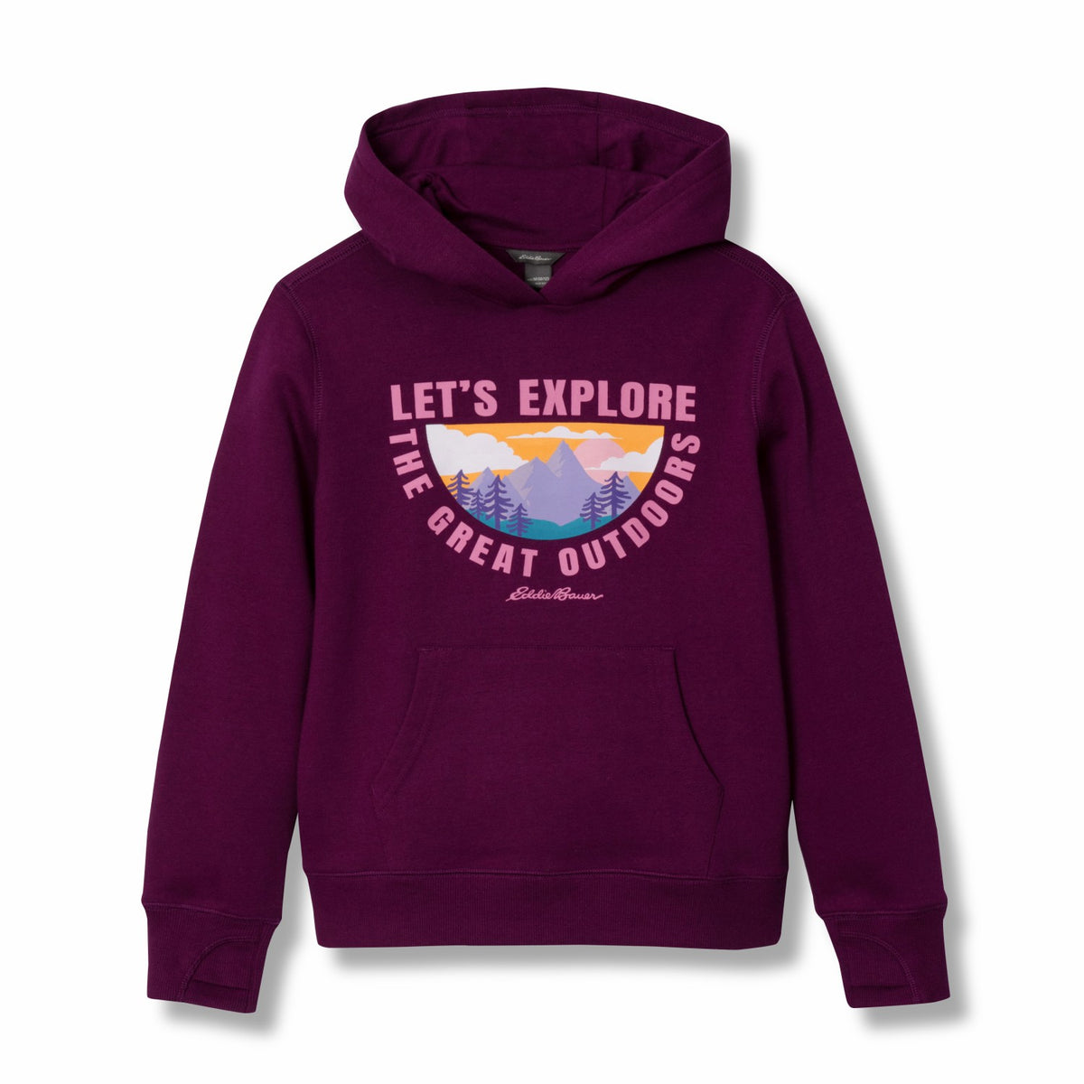 Eddie Bauer Kids Girls Graphic Camp Fleece Hoodie