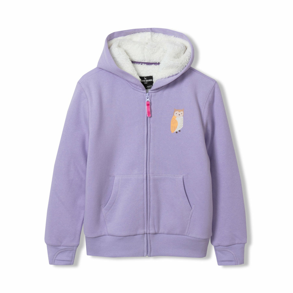 Eddie Bauer Kids Girls Camp Fleece Faux Shearling-Lined Hoodie