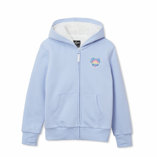 Eddie Bauer Girls Camp Fleece Faux Shearling-Lined Hoodie