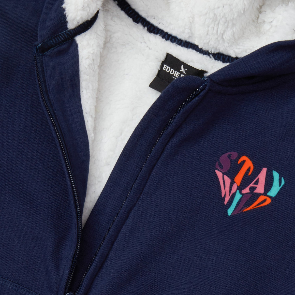 Eddie Bauer Girls Camp Fleece Faux Shearling-Lined Hoodie