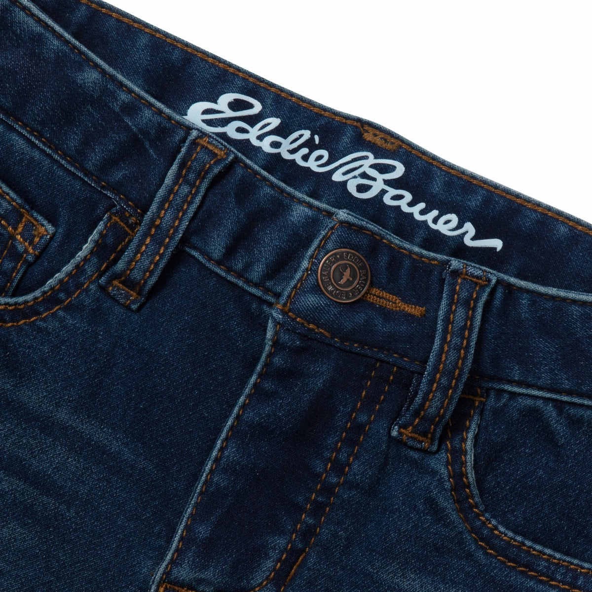 Eddie Bauer Kids Girls Flex Knit Denim Shorts