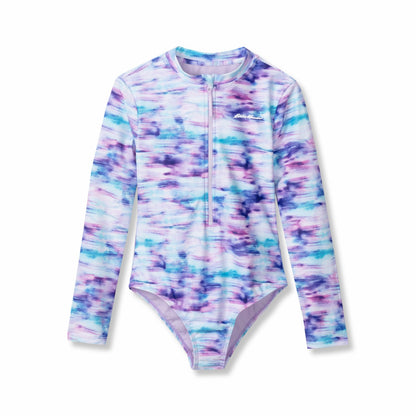 Eddie Bauer Kids Girls Sea Spray Ls One Piece Swimsuit