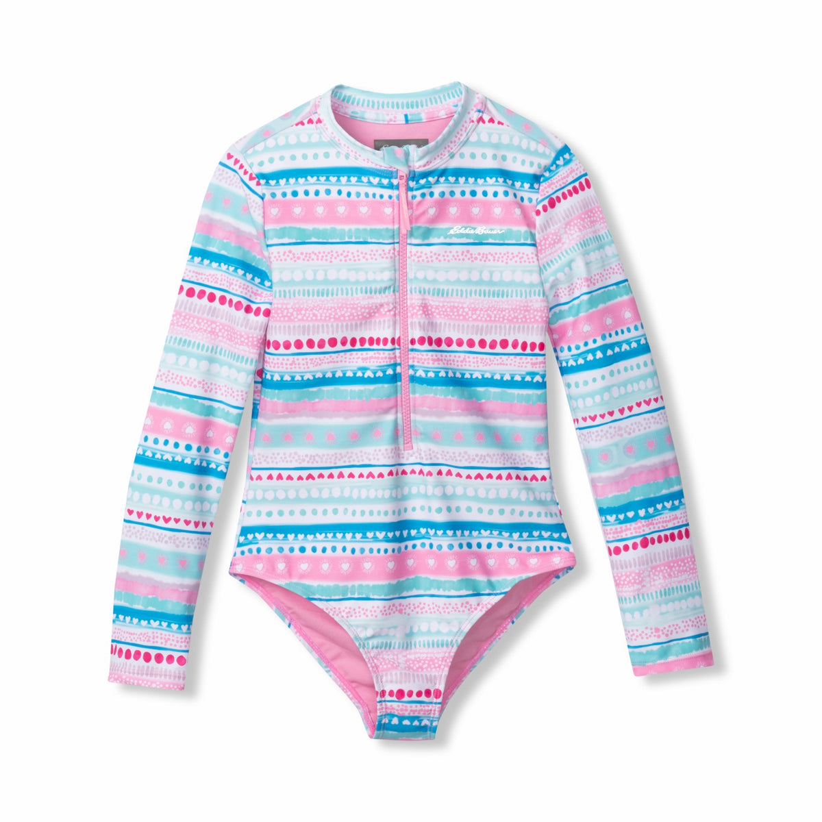 Eddie Bauer Kids Girls Sea Spray Ls One Piece Swimsuit