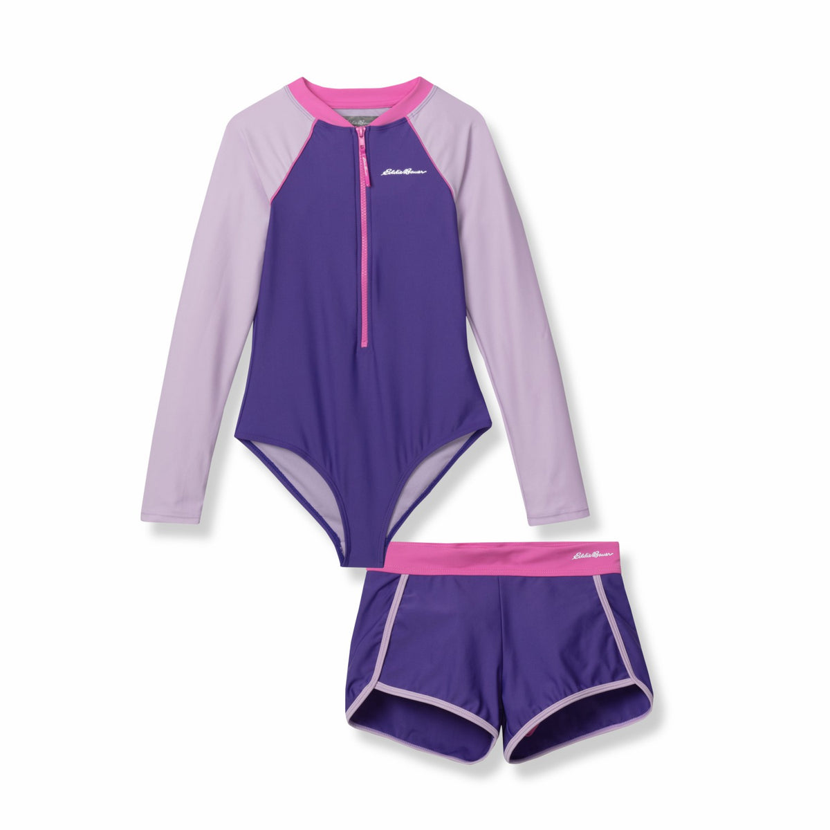 Eddie Bauer Kids Girls Sea Spray Ls One Piece & Short Set