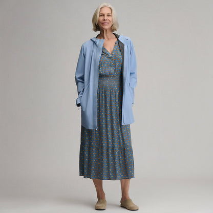 Eddie Bauer Women's Flutter Sleeve Smocked Waist Midi Dress