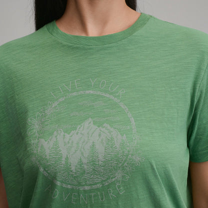 Eddie Bauer Women's Short-Sleeve Relaxed Boyfriend Graphic T-Shirt - Adventure