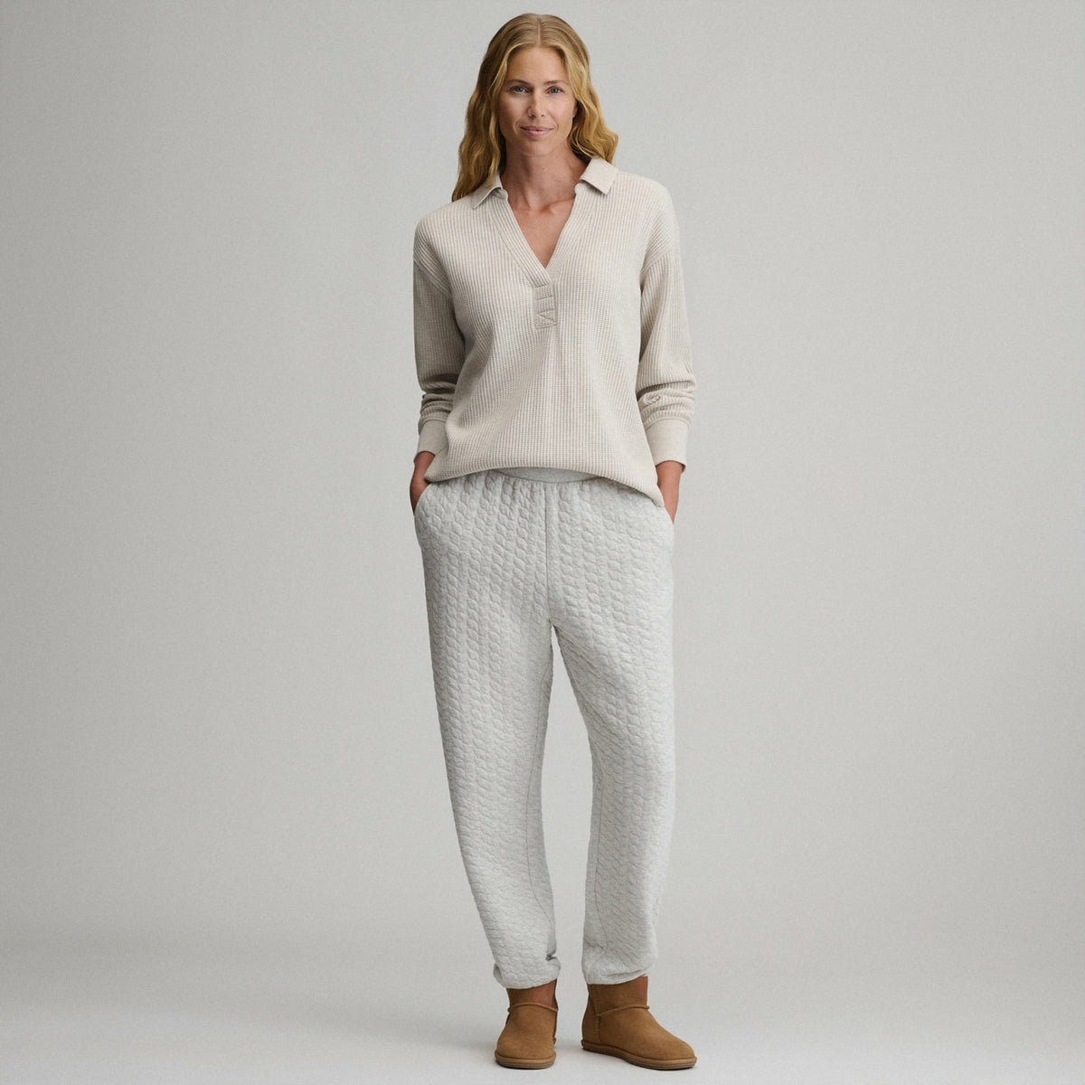 Eddie Bauer Women's Lounge V-Neck Thermal Crew