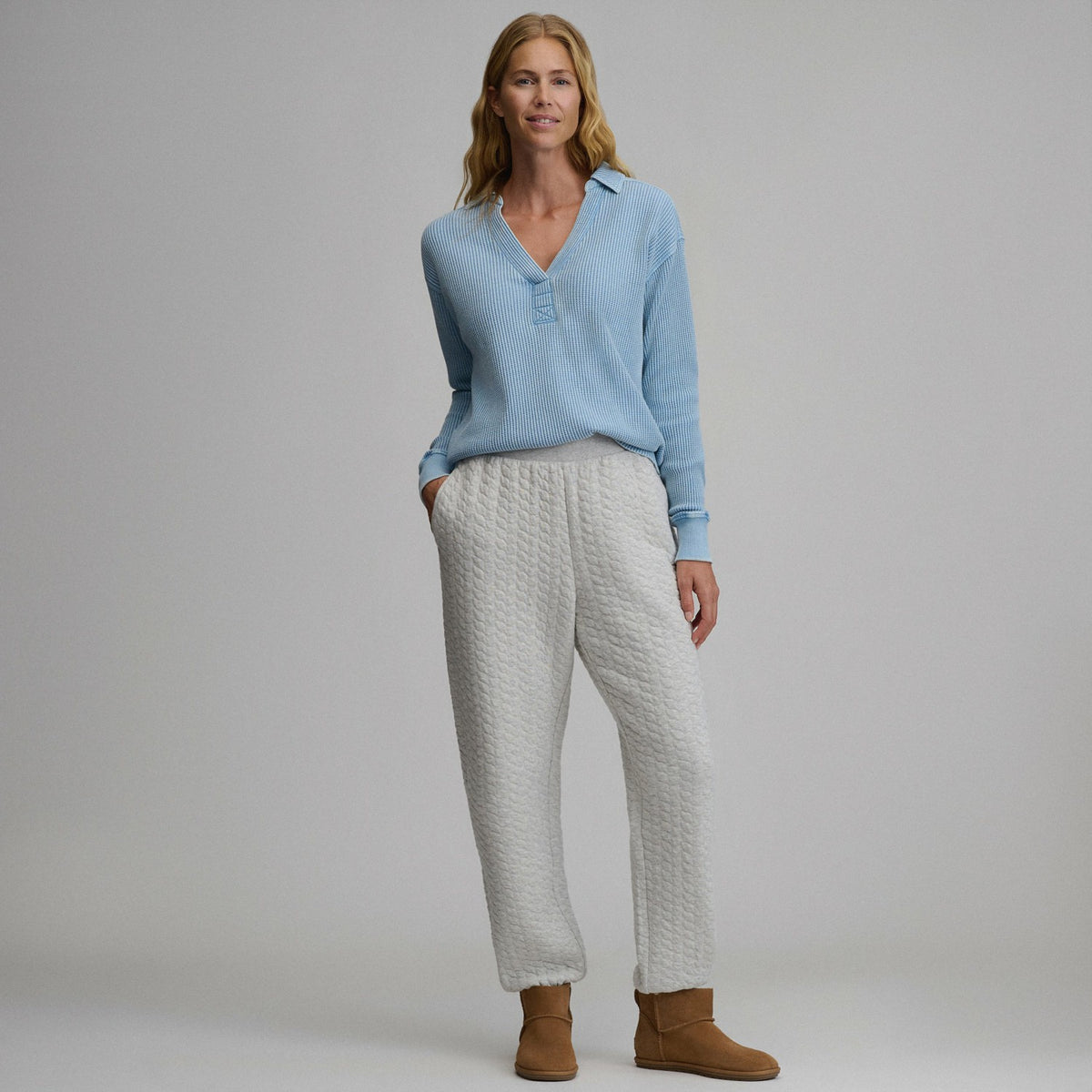 Eddie Bauer Women's Lounge V-Neck Thermal Crew
