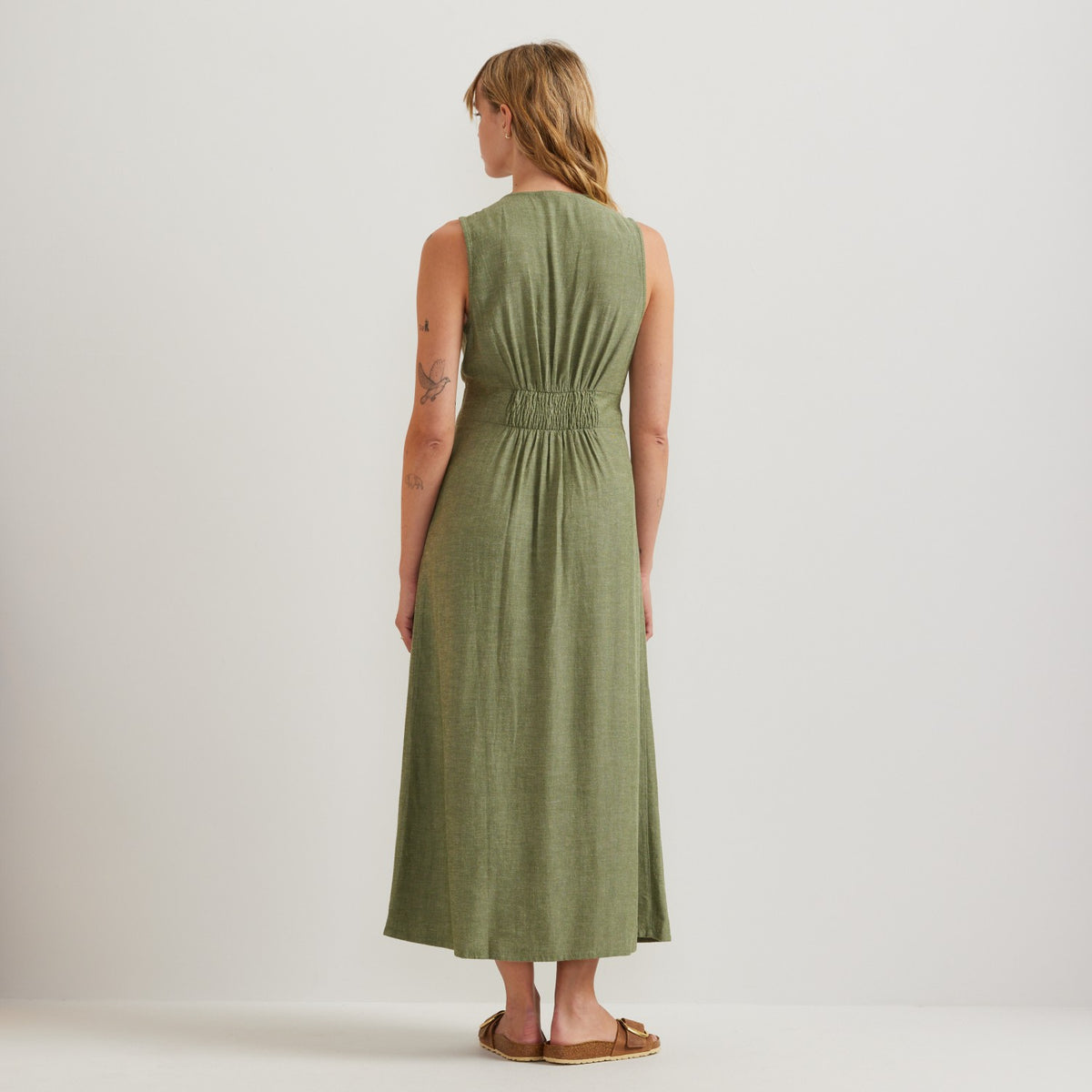 Eddie Bauer Women's Button Front Sl Midi Dress