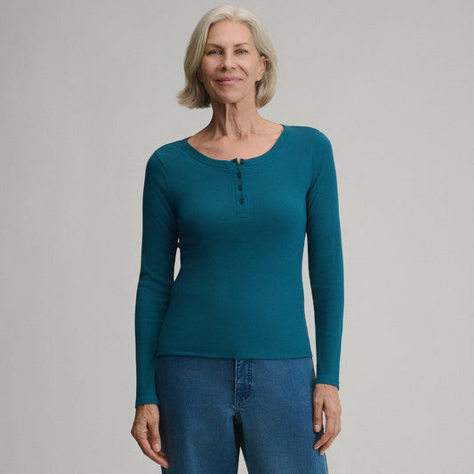 Eddie Bauer Women's Softline Rib Long-Sleeve Henley