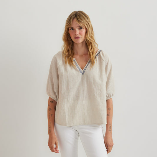 Eddie Bauer Women's Embroidered Trim SS Shirt