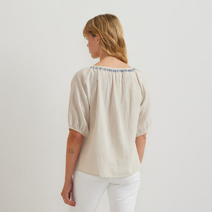 Eddie Bauer Women's Embroidered Trim SS Shirt