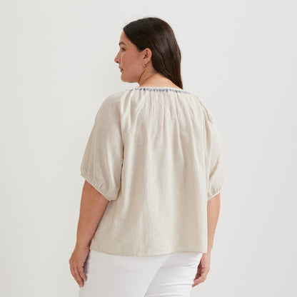 Eddie Bauer Women's Embroidered Trim SS Shirt