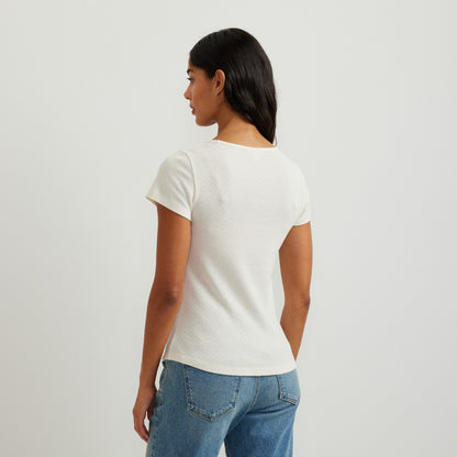 Eddie Bauer Women's Pointelle Dobby SS