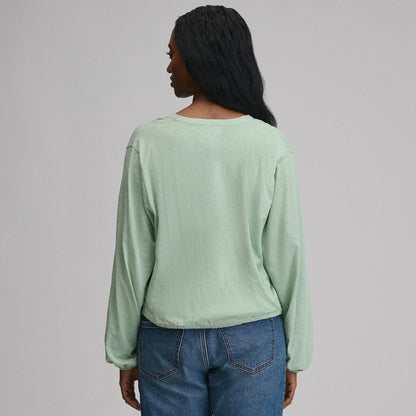 Eddie Bauer Women's Long-Sleeve Button Front Drawstring Hem Top