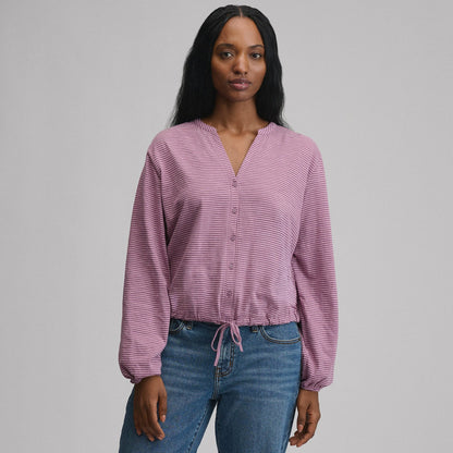 Eddie Bauer Women's Long-Sleeve Button Front Drawstring Hem Top