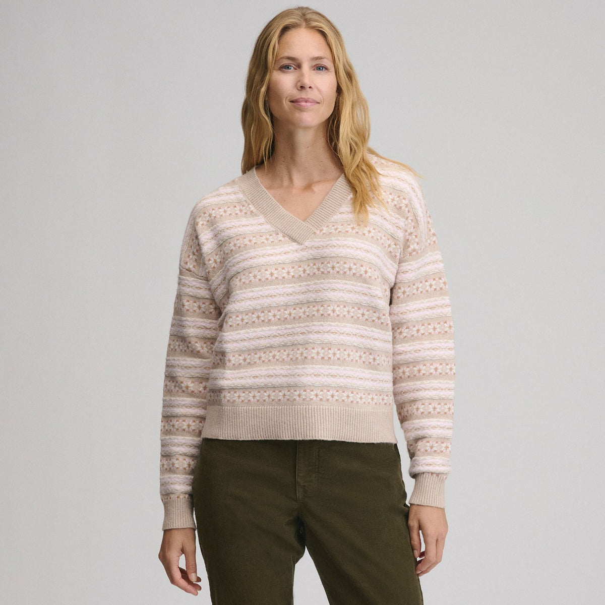 Eddie Bauer Women's Signature V-Neck Sweater - Pattern