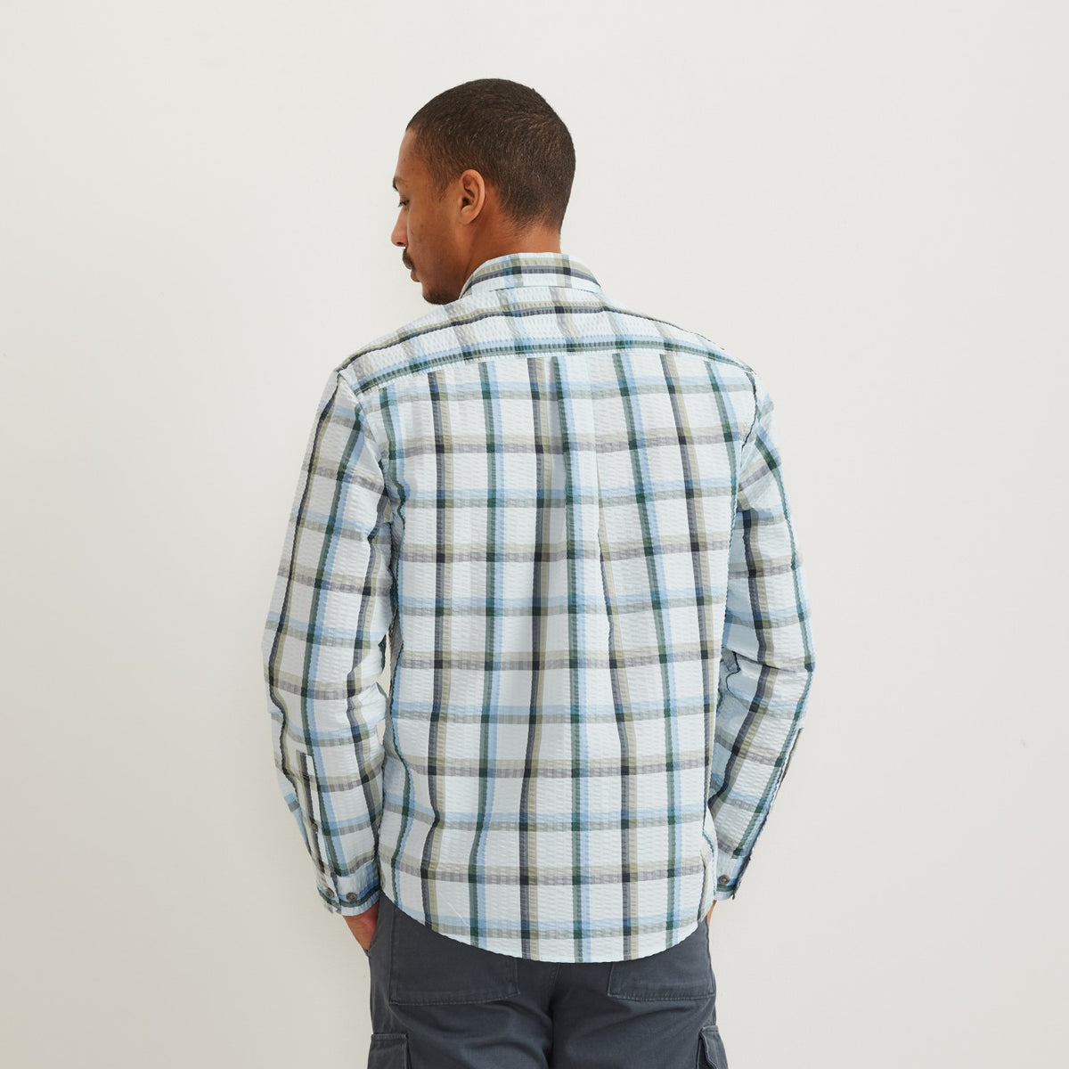 Eddie Bauer Men's LS Pack It Seersucker 3.0