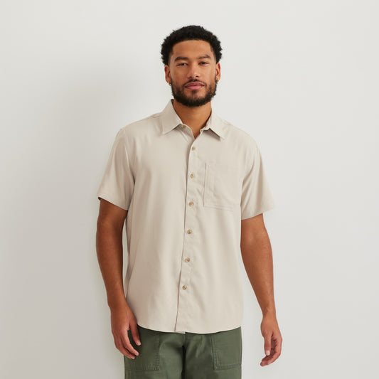 Eddie Bauer Men's SS Destination Shirt-Solid