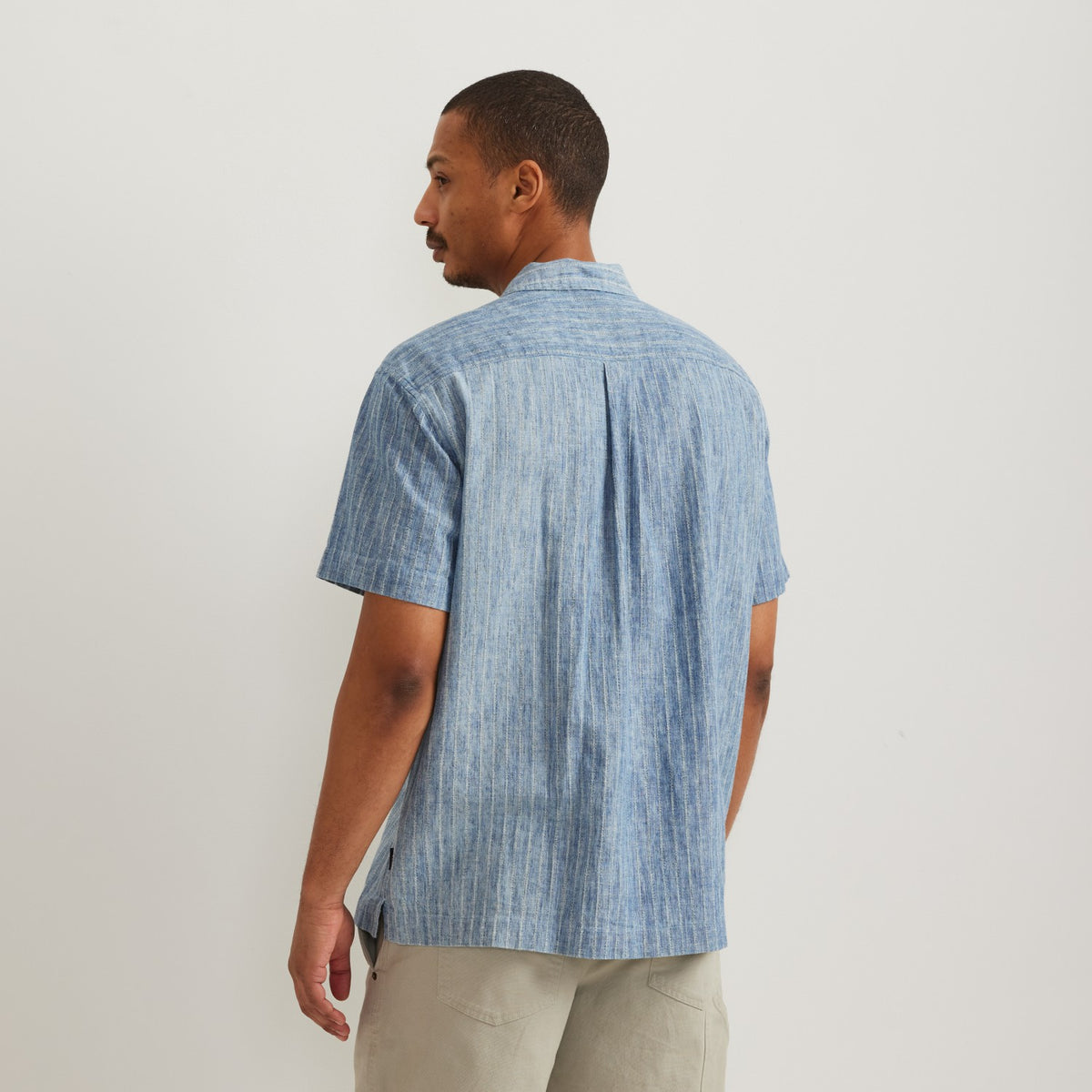 Eddie Bauer Men's Novelty Camp Shirt- Indigo
