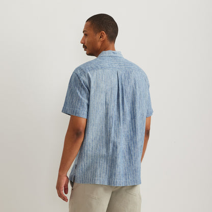 Eddie Bauer Men's Novelty Camp Shirt- Indigo