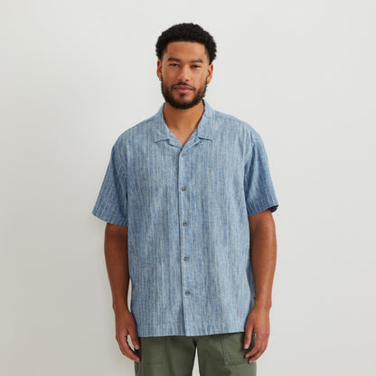 Eddie Bauer Men's Novelty Camp Shirt- Indigo