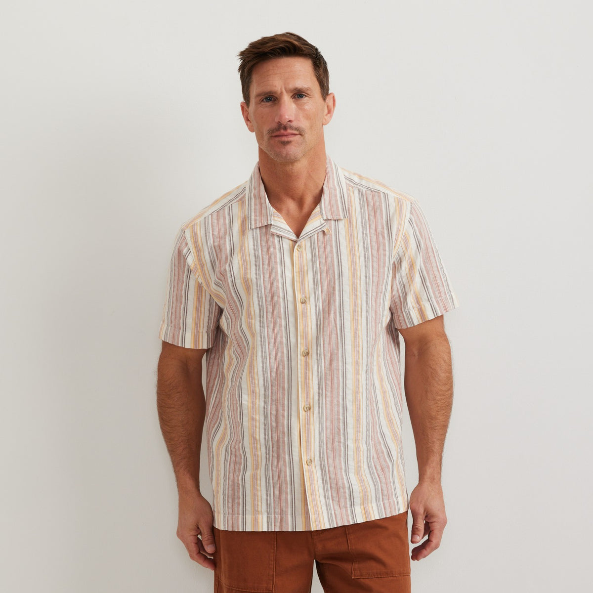 Eddie Bauer Men's Novelty Camp Shirt- Stripe