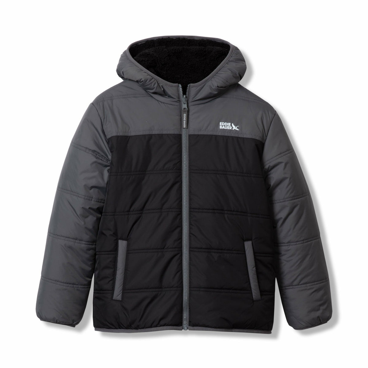 Eddie Bauer Kids Boys Deer Harbor Reversible Hooded Jacket