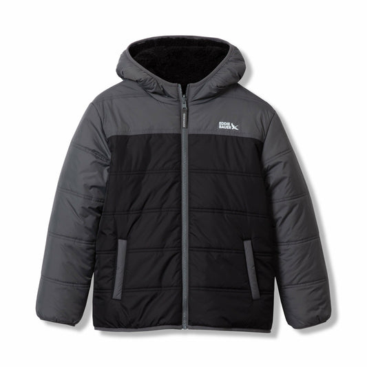 Eddie Bauer Kids Boys Deer Harbor Reversible Hooded Jacket