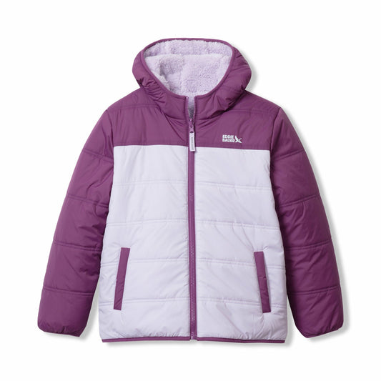 Eddie Bauer Kids Girls Deer Harbor Reversible Hooded Jacket