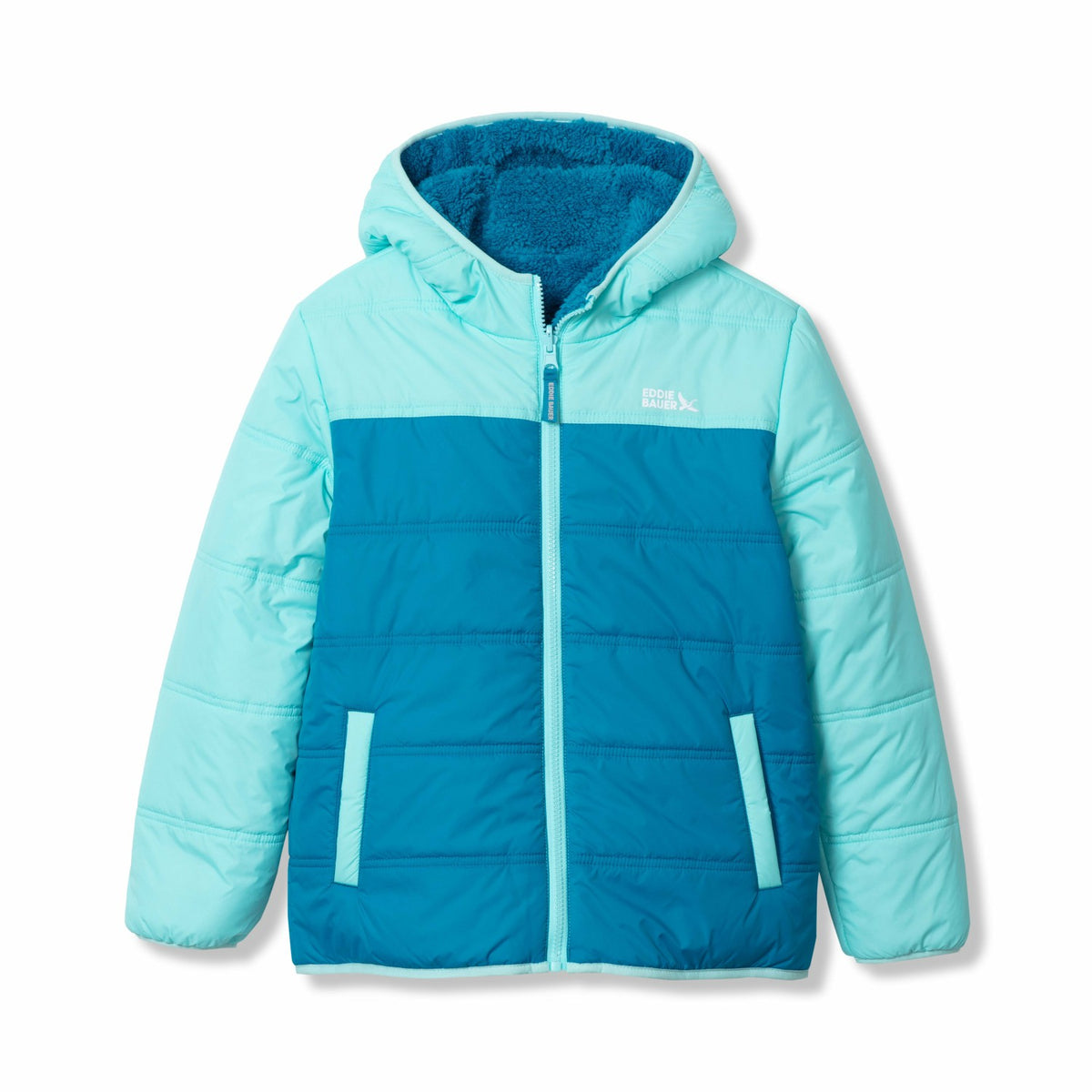 Eddie Bauer Kids Girls Deer Harbor Reversible Hooded Jacket