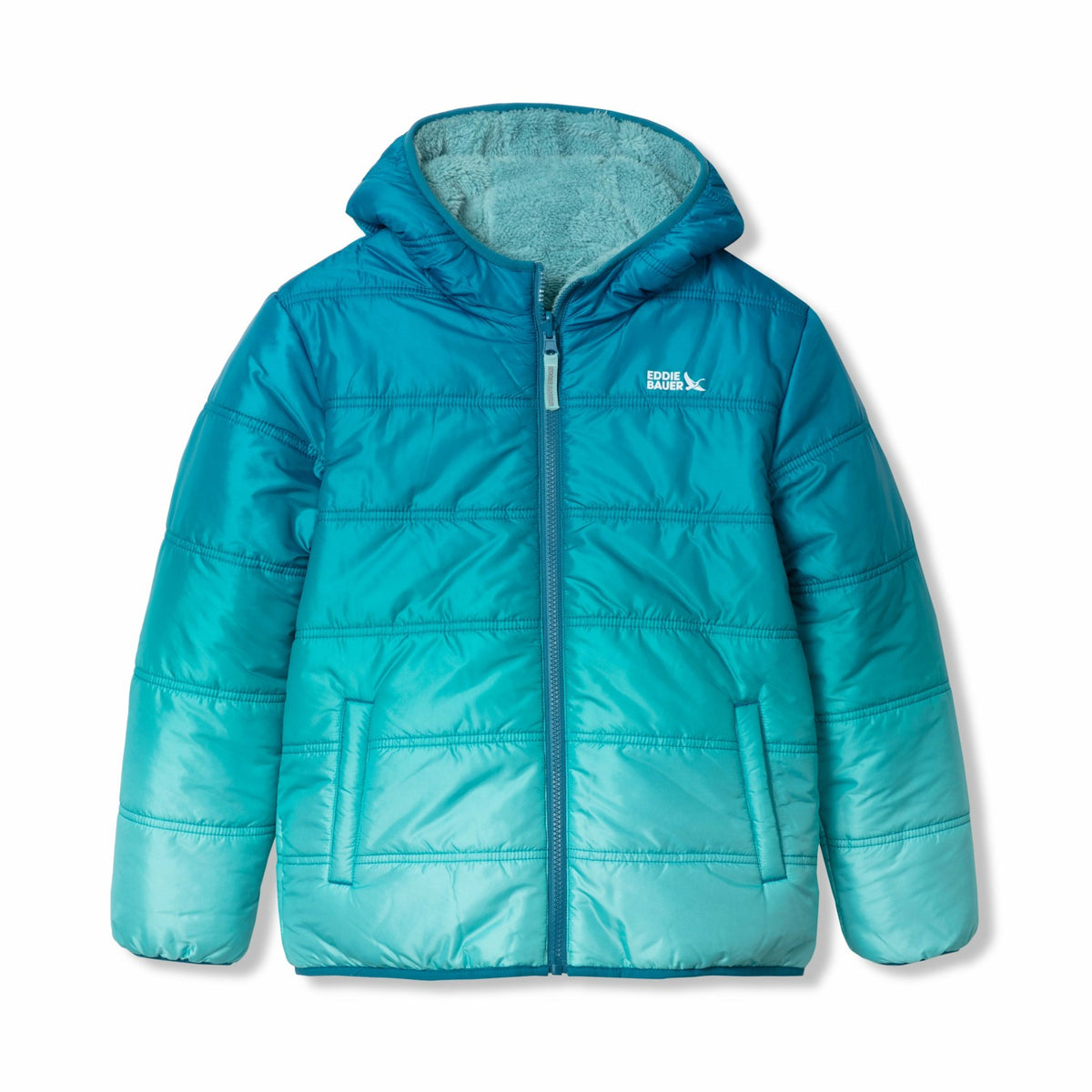 Eddie Bauer Kids Girls Deer Harbor Reversible Hooded Jacket