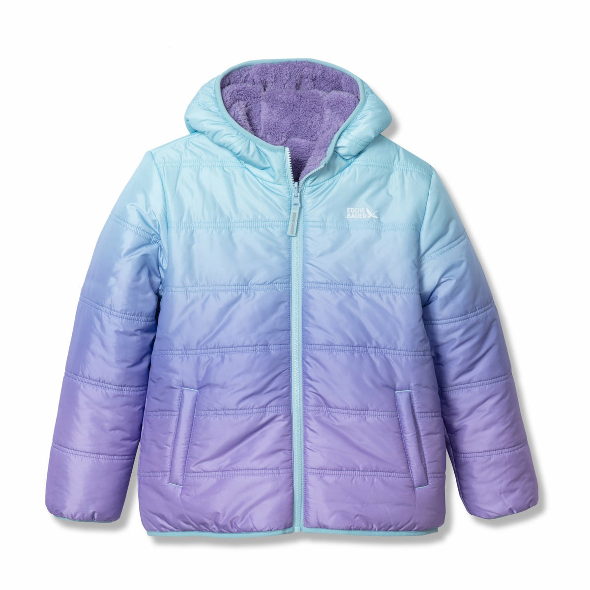 Eddie Bauer Kids Girls Deer Harbor Reversible Hooded Jacket
